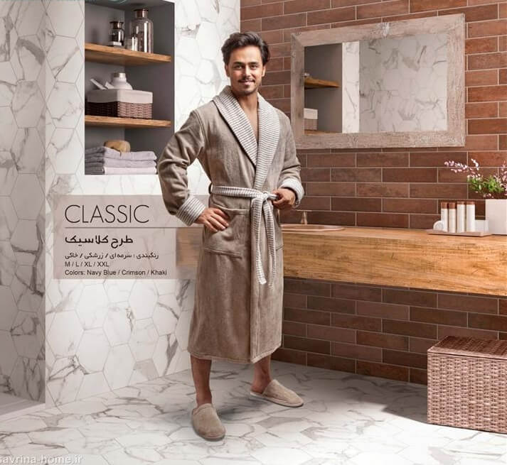 حوله پالتویی بزرگسال پودیران چاپی طرح کلاسیک سایز  S  105